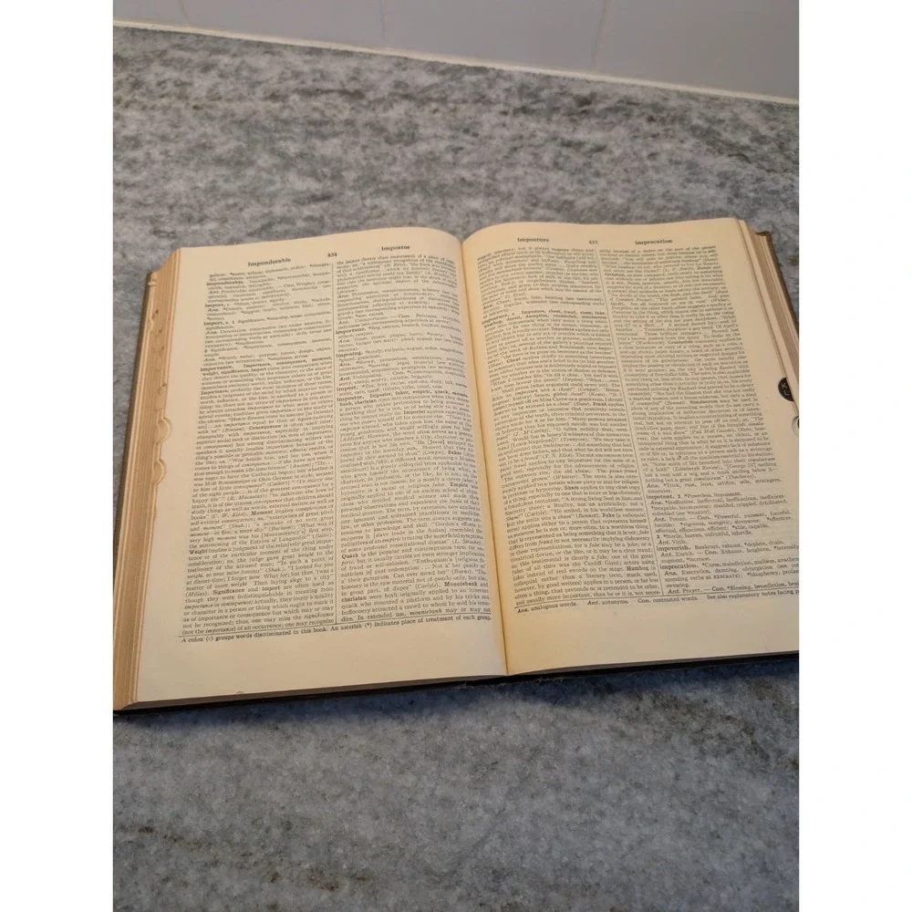 Webster's Dictionary of Synonyms 1951 1st Edition